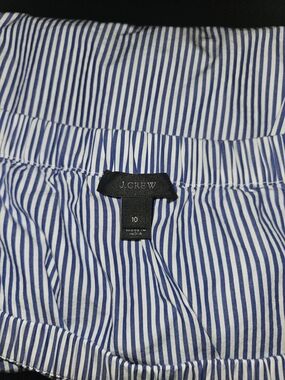 J. Crew Women's Blue and White Striped Shirt